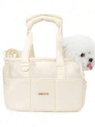 Bolsa plegable de superficie suave para transportar mascotas con bolsillo grande para perros pequeños/conejos/gatos, adecuada para viajes con cachorros