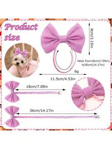 2/4pcs Pet Bow Headband, Bow Hair Ties Suitable For Small/Medium Dogs, Dog Collar Cat Pet Headpiece, Cute Pet Decoration For Holidays, Perfect For Pets On Valentine's Day And Weddings - Multicolor - View 2