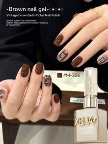 XEIJAYI 1 lọ 15ml Gel móng tay màu nâu, bán vĩnh cửu, dùng cho nghệ thuật vẽ móng, ngâm móng, dùng đèn UV LED, tự làm móng tại nhà. - Rỉ Nâu - Xem 3