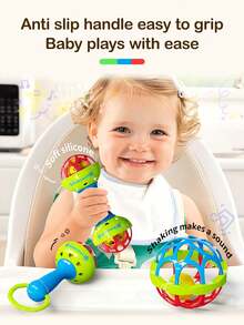 Bộ đồ chơi lục lạc búa cho bé 1/2/3 món, họa tiết mặt cười dễ thương, bộ kết hợp, búa đơn và đôi, bóng tập chơi, đồ chơi phát triển nhận thức cho trẻ sơ sinh, đồ chơi giáo dục sớm giúp bé ngủ ngon, tương tác cha mẹ - con cái, tạo âm nhạc, luyện thính giác, quà tặng ngày lễ/sinh nhật/tiệc tùng, bộ đồ chơi cho bé trai và bé gái mẫu giáo. - Nhiều màu - Xem 2