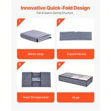 Under Bed Storage With Clear Lids, 39.2 X 19.7 X 7.1 Inch, 90L Large Underbed Clothes Storage Containers, Low Profile Under Bed Drawer Shoe Organizer Bins Box For Blanket Shoe Bedroom, 4 Pack - 39.2 x 19.7 x 7.1 Inch - 查看 6