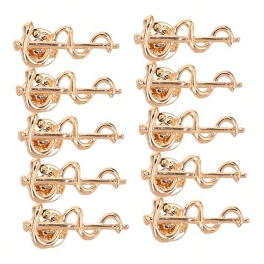 XISH Broche De Serpiente Retro De Aleación Dorada Accesorio Vintage Para Médicos y Enfermeras Prendedor Profesional Para Camisa y Uniforme Uso Trabajo y Eventos Set De 10 Piezas - como en la foto - Ver 1