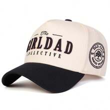 1Piece Men Letter Embroidered Two Tone Five-Panel Baseball Cap Outdoor Adjustable Sunscreen Leisure Hat Spring Autumn Travel Tourism Beach Vacation - Multicolor - View 9