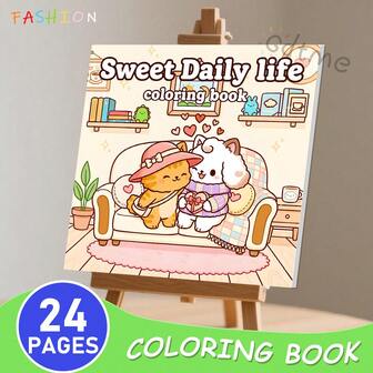 1 Stück Malbuch zum Valentinstag, süße und romantische flauschige Tiermuster, geeignet für Erwachsene und Kinder, ideal als Geschenk zum Schulanfang, Valentinstag, Neujahr, 2026 Schreibwaren, Aquarell- und Zeichenbuch, 7,9"X7,9"