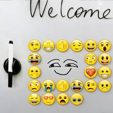 28PCS Emoji Refrigerator Magnets - Fun And Cute Magnets For Whiteboards, Lockers, And Decorative Refrigerator Magnets. Suitable For Offices And Kitchens - A Gift For Ladies And Emoji Lovers. - 黃色 - 查看 4