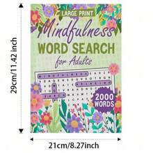 Libro colorido 2026, Nuevo libro colorido, Libro de búsqueda de palabras de gran tamaño para adultos con mindfulness - talla grande de 200 rompecabezas de palabras temáticos y desafiantes, actividades de colorear, estimular el pensamiento, desarrollar el vocabulario (Flores, Animales, Países) - Multicolor - Ver 7