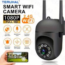 1 pieza 2 piezas Cámara inteligente HD, Cámara de para el hogar inteligente, Detección y seguimiento con IA, Visión nocturna, Conexión inalámbrica WiFi 1080P, Control remoto por teléfono, Cámara interior/exterior, Vista completa 360° Guardián del hogar, Monitor de cuidado del hogar HD, Audio bidireccional - Monitor alimentado por USB - Negro - Ver 10