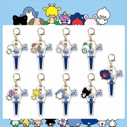 Keychain, HEECHUL, LEETEUK, DONGHAE Lightstick Charm, Bag Pendant, Backpack Decor Accessory, Keychain, Celebrity Merchandise, Holiday Gift, Best Friend Birthday Gift