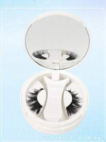 1 Pair Reusable Magnetic False Eyelashes, Natural Look, No Glue Needed, Soft & Easy To Wear/Remove. Eyelashes, Lashes, False Eyelashes, Women's Eye Makeup Gift, Eyelashes, Eyelashes, Eyelashes, Eyelashes, Eyelashes, Eyelashes, Christmas, Magnetic Eyelashes - 眼尾拉長款 - 查看 2