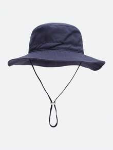 Adjustable Kids Bucket Hat - Solid Color/Shark/Dinosaur/Palm Tree Pattern, Toddler Beach Sun Protection Hat, New Style Boys Colors - 1PC - View 13