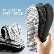 2pcs Plain & Plaid Casual Basic Fiber Insoles, Suitable For High Heels, Sneakers, Casual Shoes, Versatile For Holiday, Office, Outdoor, Gym, All Seasons, Graphene Surface Material - White - View 1