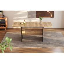 Extendable Dining Table 140/180*80cm, Suitable For 4-6 People, Wood Grain Rectangular Dining Table, Natural, Extendable Dining Table In Minimalist Style - Natural Color - View 10