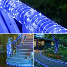 39ft 100 LED Solar String Lights, Waterproof IP65 Outdoor Solar Powered Lights For Party, Garden, Patio, Home, Wedding, Christmas, Halloween Holiday Tree Decor Lighting - Blue Light - View 7
