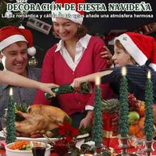 Velas Sin Llama en Forma de Árbol de Navidad, 4PCS Velas LED Sin Llama, 3D Velas de Navidad Decorativas, Velas LED Cerosas Sin Llama, con 2 Temporizador Remoto, para Navideña, Bodas, Fiestas,36772323 - Multicolor - Ver 5