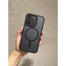 Funda negra agradable para la piel para Apple  17 Pro Max, nueva funda de carga inalámbrica magnética para  16, diseño minimalista para  15 Pro, funda de protección contra caídas de cobertura total, funda protectora MagneticSafe, funda unisex - Negro - Ver 5