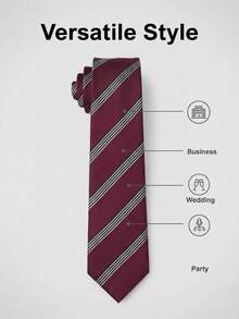 男士佩斯利经典蓝色条纹领带一条，宽8厘米，适合商务、婚礼等场合。 - 彩色 - 查看 16