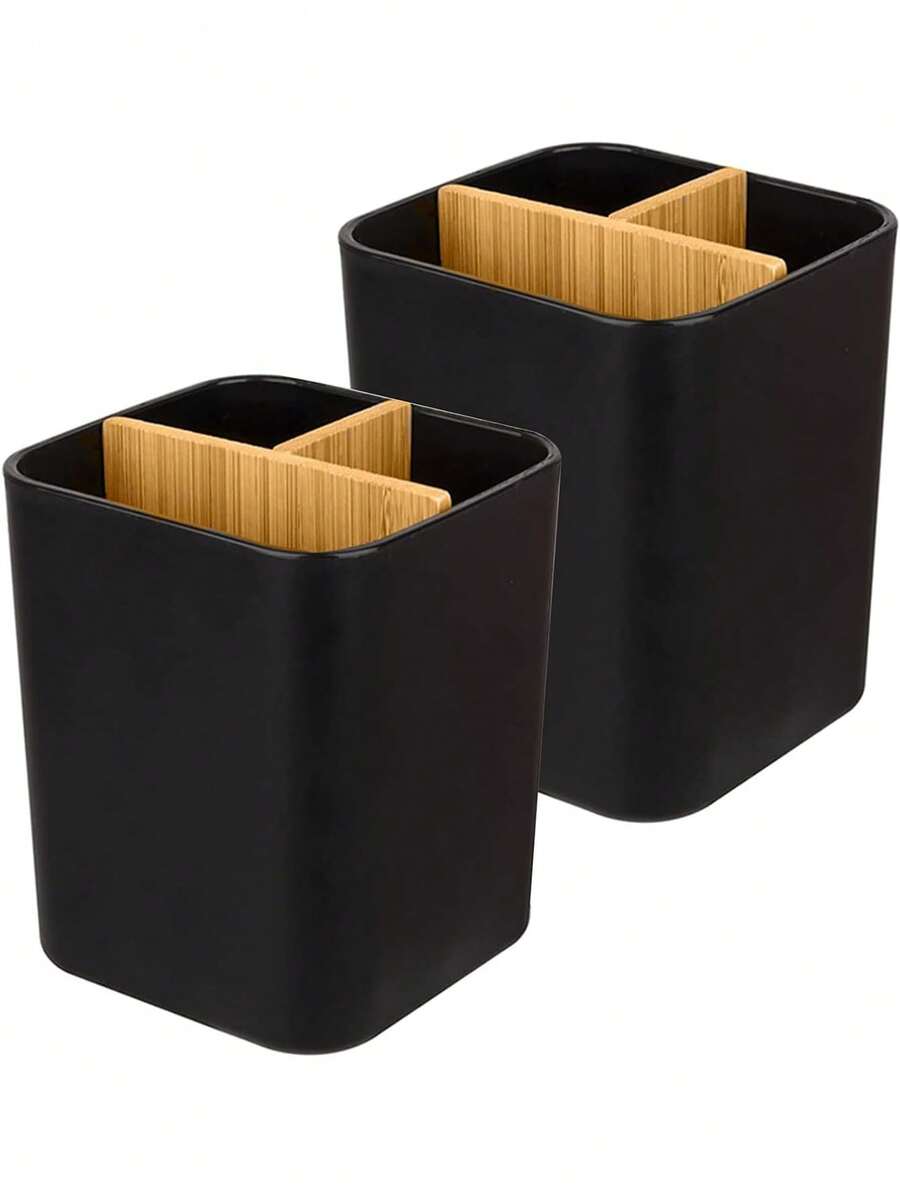 1pc Bamboo Toothbrush Holder, 5-Slot Toothbrush Rack, Bathroom Vanity Storage Organizer, Can Hold Electric Toothbrush, Toothpaste, Razor, Etc., Home Bathroom Decor, Back To School Decor. Bathroom Countertop Toothbrush Storage Rack, Bathroom Toothbrush Holder, Bamboo Toothbrush Holder, Electric Toothbrush Holder And Toothpaste Holder, Bathroom Countertop Accessories Storage, Marble Toothbrush Organizer, Bathroom Accessories, Bedroom Vanity Storage Box, National Day Gift, Halloween Gift, Christmas Gift