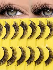 LIMEIKAI 10 Paar neue schräge Cartoon-Wimpern aus der Fuchsserie, volle Streifen Wimpernverlängerung für europäischen und amerikanischen Stil - Katzenaugen Wimpern - Übersicht 5