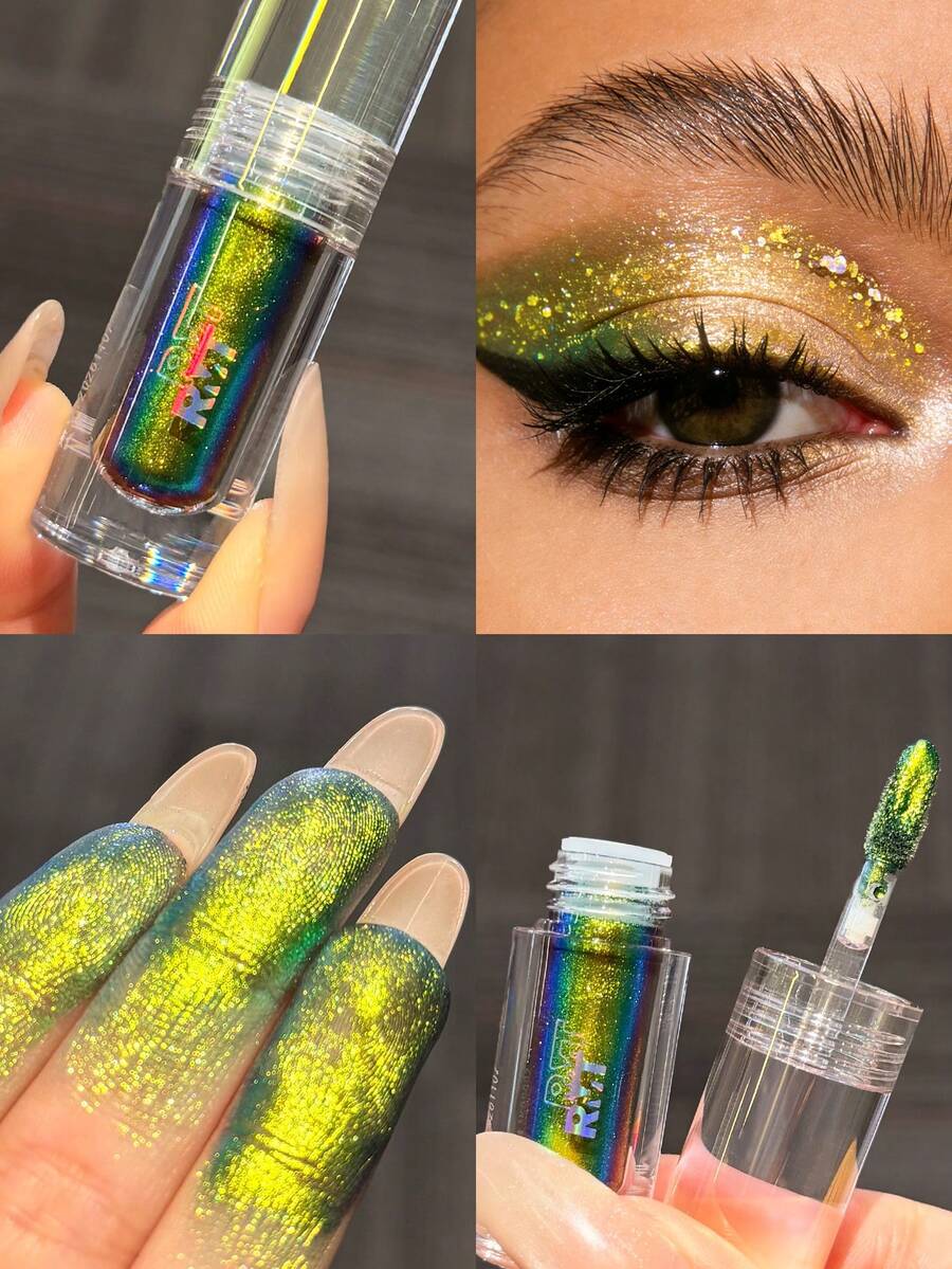 Romantic Beauty RMT: Liquid Eyeshadow With Pearl And Shimmer Effect, Brightens Eye Area, Long-Lasting And Smudge-Proof, Lightweight And Easy To Apply, Suitable For Daily And Party Makeup, Mother's Day Gift, Ideal For Mothers, Wives, Sisters, Girlfriends - Highlighter Eyeshadow - 04 - 查看 1