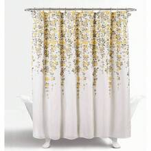- Cortina de regadera de Tela con diseo de Flores u201CWeeping Floweru201D, 182.88, Amarillo y Gris - Amarillo y gris - Ver 3