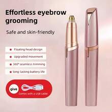 2pcs Electric Eyebrow Trimmer, Women Eyebrow Razor, Unisex Body Hair Remover, Automatic Eyebrow Shaver, Depilation Beauty Trimmer, Eyebrow Pencil Shaver - Rose Gold - View 6