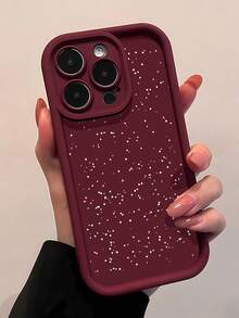 Fondo blanco liso, listo para texto o arte. Esta elegante funda es compatible con los modelos  16, 15, 14 Pro Max, 13, 12, 11, XR y XS Plus. Fabricada en silicona TPU, ofrece protección contra golpes y caídas, además de una sensación superior. Es un regalo ideal para familiares, amigos y seres queridos, y una opción perfecta para Navidad. - Burdeos - Ver 1