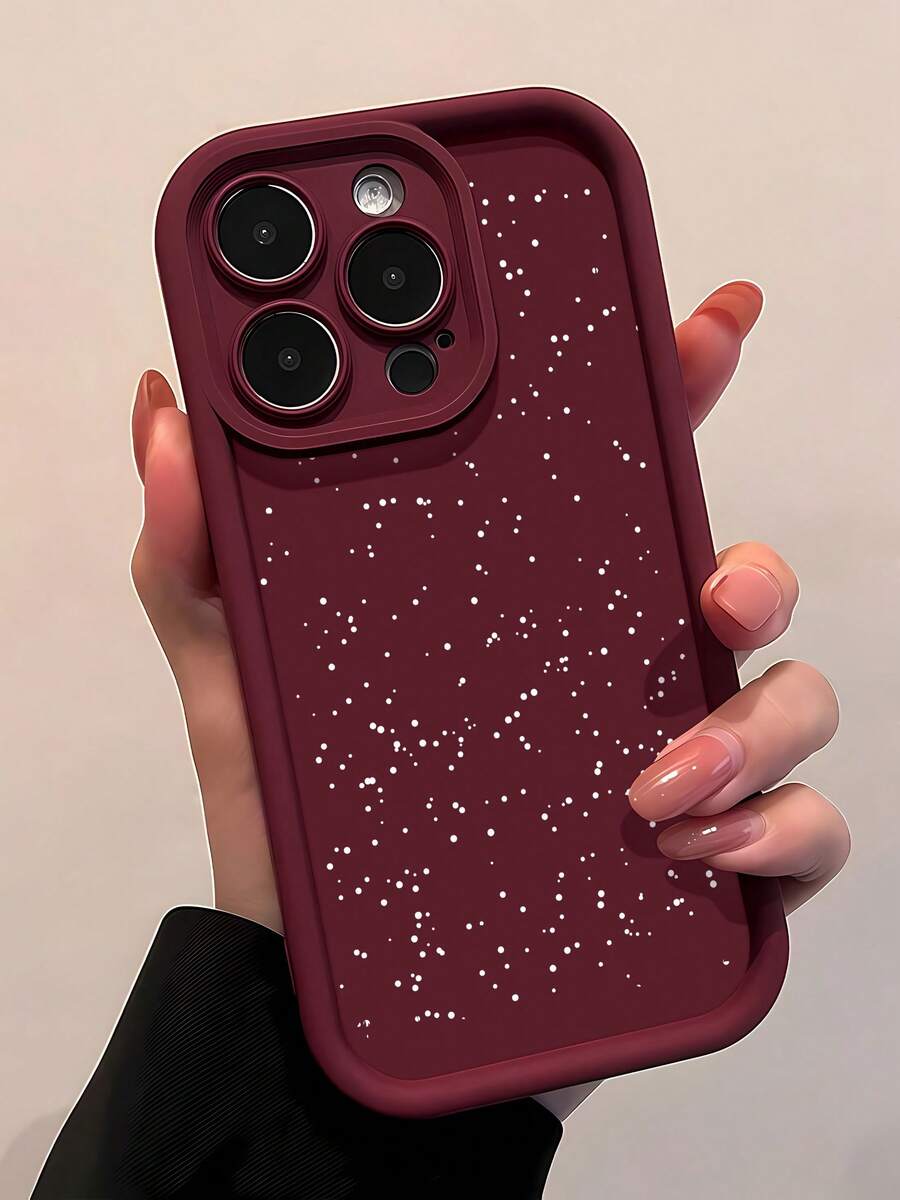 Fondo blanco liso, listo para texto o arte. Esta elegante funda es compatible con los modelos 16, 15, 14 Pro Max, 13, 12, 11, XR y XS Plus. Fabricada en silicona TPU, ofrece protección contra golpes y caídas, además de una sensación superior. Es un regalo ideal para familiares, amigos y seres queridos, y una opción perfecta para Navidad. - Burdeos - Ver 1