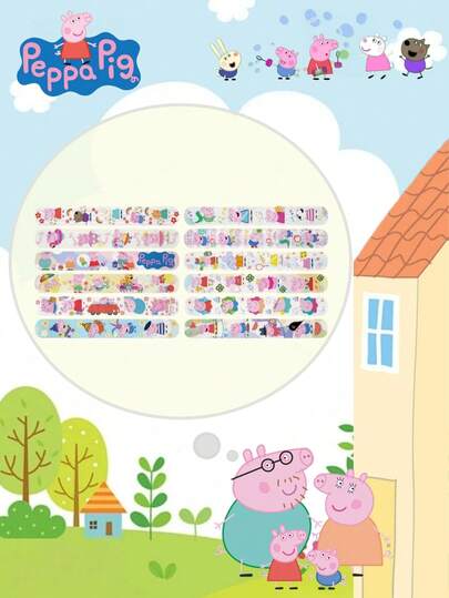  6/12/18pcs Papa Ring Peppa Pig PC Bracelet For Friends To Send To Classmates For Birthday Parties, Souvenir Gifts For Good Friends, The Best Holiday Gifts, Party Atmosphere Decoration, Perfect Party Decoration, Home Decoration Decorations