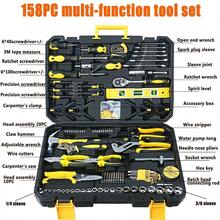 2025新款重型工具箱，家用五金工具箱，工具套装，组合螺丝刀套装，套筒棘轮扳手，适用于家居装修、家具维修和汽车保养工具。这是送给丈夫和父亲的礼物。