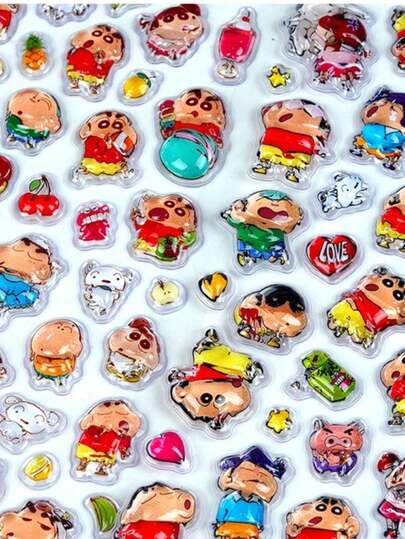 1pc Random Cute Sticker, Reusable Waterproof Sticker, DIY Craft Sticker, Suitable For Laptop, Water Bottle, Notebook, Car, Luggage, Gift Packaging, Party Decoration, Vinyl Sticker, School Supplies, Study Supplies