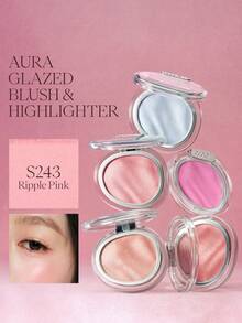 JOOCYEE AURA GLAZED 腮红高光，珠光光泽高光提亮肤色，缎光妆效，彩虹色系 - S243 Ripple Pink - 查看 1