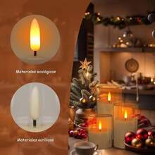 Purplecrystal Luz de vela electrnica, luz de vela de llama, funcin de cronometraje, con control remoto, adecuada para decoracin del hogar, bodas, fiestas, navidad, Semana Santa Gris - Gris - Ver 5