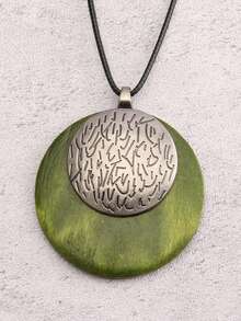 1pc Men's Minimalist Deer Pendant Alloy Long Necklace