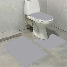 Zestaw 1/3/4 minimalistycznych szarych zasłon prysznicowych, zestaw mat podłogowych na deskę sedesową, nowoczesna minimalistyczna zasłona prysznicowa w jednolitym kolorze, bardzo odpowiednia do dekoracji łazienki, uniwersalna dekoracja pokoju, zestaw do dekoracji domu, akcesoria łazienkowe, zasłona do wanny, zestaw zasłon prysznicowych na deskę sedesową - Szary - Zobacz 3