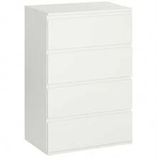 HOMCOM 4-Drawer Chest, Anti-Tip Office Furniture, White, 55 X 33 X 80 Cm, Ideal For Living And Working Spaces
