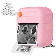 迷你打印机、口袋打印机、无线迷你贴纸打印机、迷你便携式热敏打印机、高清无线标签和二维码打印机、USB可充电锂电池、黑白输出，适用于DIY、日记、学习笔记和节日礼物，无线打印 | 时尚设计 | 无线连接，迷你打印机，1200mAh可充电锂离子电池 - ET-多色 - 查看 19