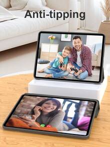 Soft Silicone And PU Leather Protective Case Compatible With Ipad (A16) 11th/10th Gen, Air 4/5/(M2) 2024/(M3) 2025 10.9"/13", 9/8/7 10.2", Pro 11"/12.9" (2018/2020/2021/2022), Black - Black - View 5