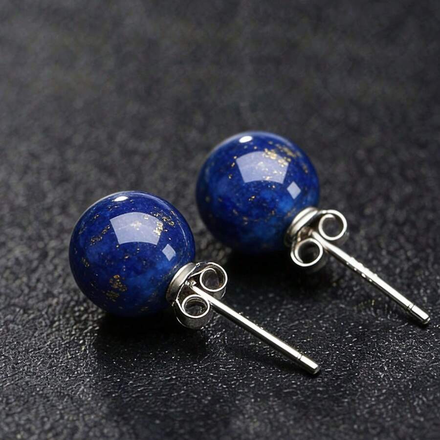 1 Đôi bông tai bạc nguyên chất và đá mã não xanh kiểu dáng tối giản, trang sức đá quý tự nhiên dành cho nữ, bông tai bạc 925 thanh lịch và không gây dị ứng, quà tặng sinh nhật cho bạn gái/bạn thân, bông tai mini kiểu Pháp phù hợp cho đi làm, hẹn hò, du lịch.