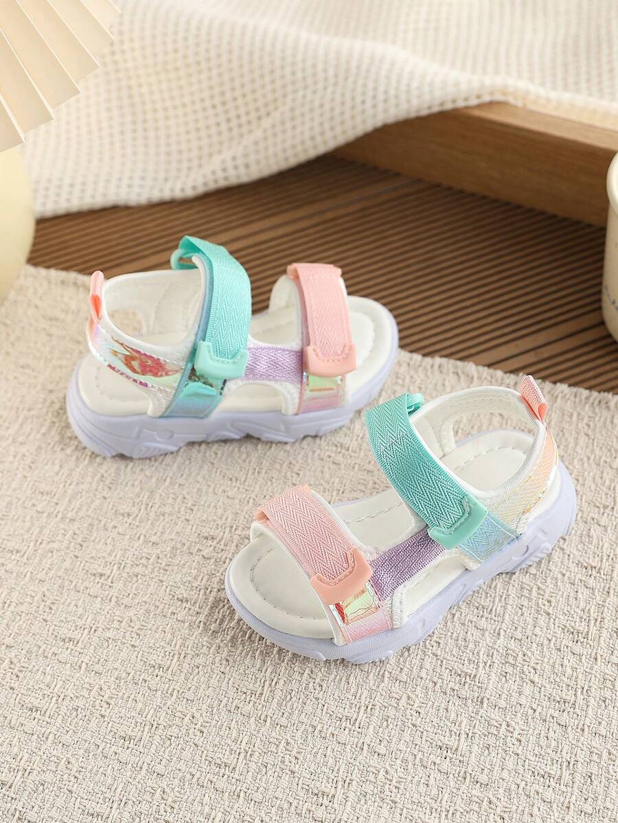 1双女童夏季新款凉鞋，幼儿/小童日常户外防滑软底休闲沙滩凉鞋 - 米色 - 查看 1