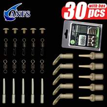 30pcs Carp Fishing Accessories Kit - Quick Change Swivel, Plastic Lead Clip, Anti Sleeve, Great Terminal Tackle