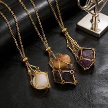 1pc Stainless Steel Net Cage Necklace Men's And Women's Stone Collection Pocket Adjustable Pendant Jewelry Wholesale - Net Bag - View 3