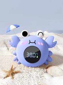1 pièce Thermomètre d'eau automatique en forme de crabe avec affichage numérique, alimenté par batterie. Il a également une fonction d'alarme de température de l'eau et 4 couleurs au choix (violet, bleu, noir). Ce thermomètre d'eau amusant en forme de crabe est un excellent cadeau pour un anniversaire ou Noël. - thermomètre à eau - Voir 1