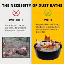Chicken Dust Bath Tub, Bottomless Design, Dust Bath For Chickens, Chicken Barn Cleaner Container, Container For Chicken Barn Lime, Essential Chicken Barn Accessory