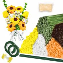 Bộ dụng cụ thủ công DIY làm từ dây kẽm, hoa làm từ dây kẽm, nhiều màu sắc kết hợp, nhiều chủ đề và kiểu dáng khác nhau, bộ dụng cụ làm bó hoa, dây kẽm nhung và dây thép mềm để làm bó hoa tulip, hướng dương và hoa hồng. - nhiều màu - Xem 25