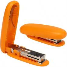 XISH Mini Grapadora Grapadora Portátil Blanca Grapadora Pequeña Grapadora Linda Grapadora Tamaño Viaje Grapadora De Escritorio Para Estudiantes Office Grapadora Mini Grapadora De Escritorio - Naranja - Ver 6