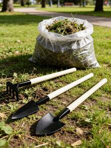 3件套木制园艺铲套装 - 用于种植、移栽和松土的手动工具 - 彩色 - 查看 3