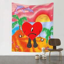 GENKO Tapestry Room Bedroom Hanging Painting Decoration Latin Music Banner "X" - 彩色 - 查看 1