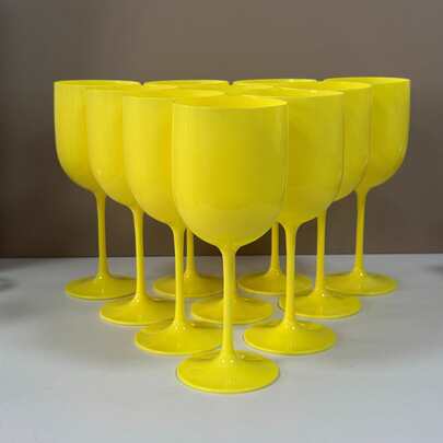 1/6/10/15/20 Pack 16oz/480ml Dropproof Plastic Wine Glasses - Reusable Champagne Cocktail Glasses, Multi-Coloured Tall Glasses For Weddings, Parties, Birthdays, Family & Restaurants, White/Black Elegant Drinking Utensils