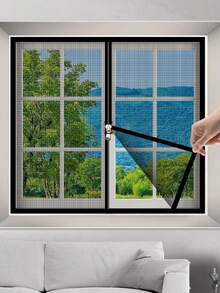 1 Tấm rèm cửa sổ màu đen kiểu khóa kéo với viền đen, chống muỗi bốn mùa, rèm cửa sổ chống muỗi cho phòng khách và phòng ngủ, màn chống muỗi tự dính có thể tái sử dụng, thiết kế trang nhã và đơn giản, dệt chặt, chắn sáng và thoáng khí, có thể giặt, trang trí nhà thủ công. - Phiên bản khóa kéo màu đen - Xem 24