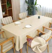Oxford Slub Tablecloth, 5 Meters, Plain, For Events And Decoration - 稻草 - 查看 2